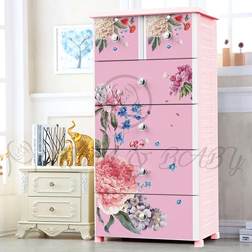 4+2 JUMBO DRAWER COLOURFULL FLOWER PINK NA-665872