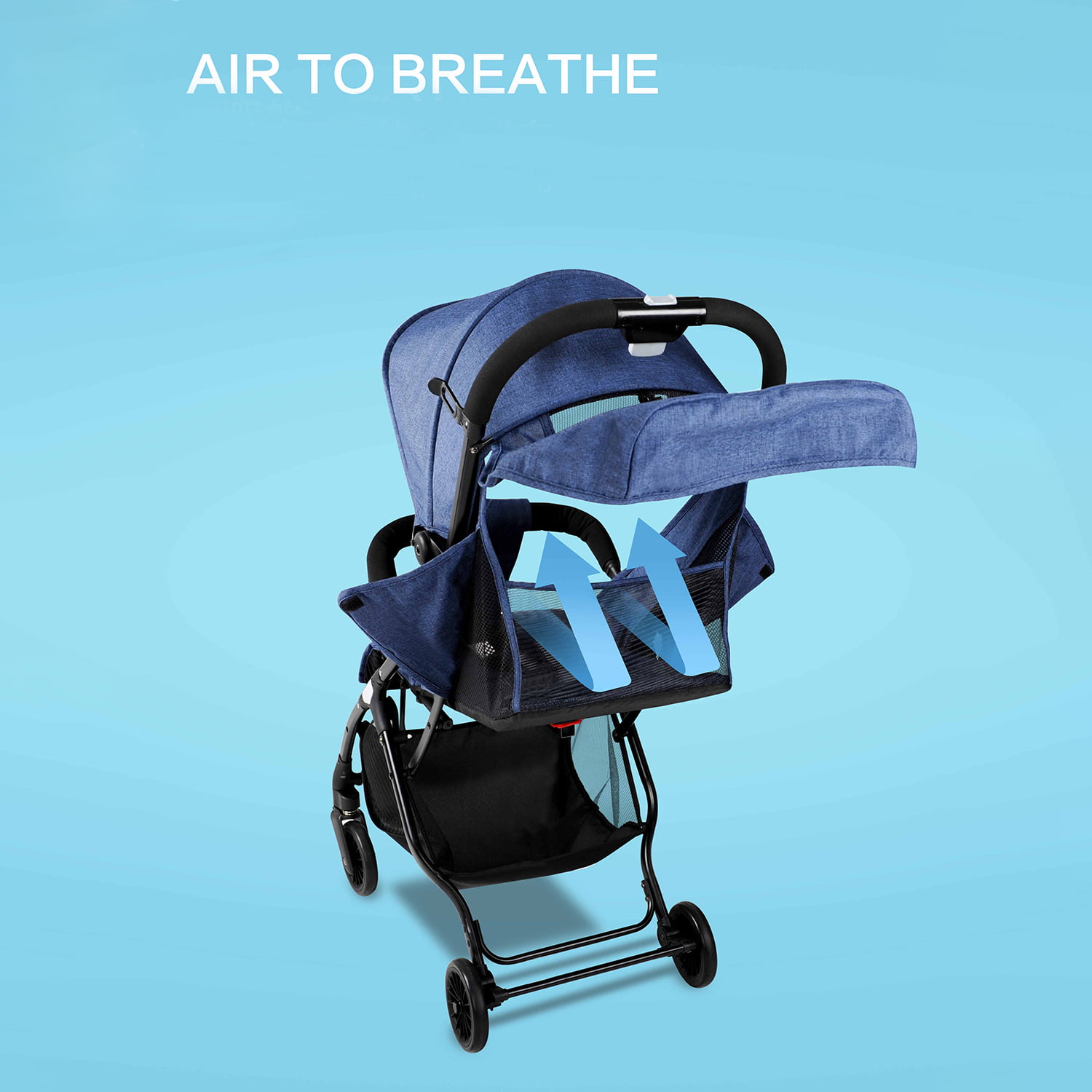 BAOBAOHAO DENIM BLUE SEA HORSE EXCLUSIVE STROLLER S1-291
