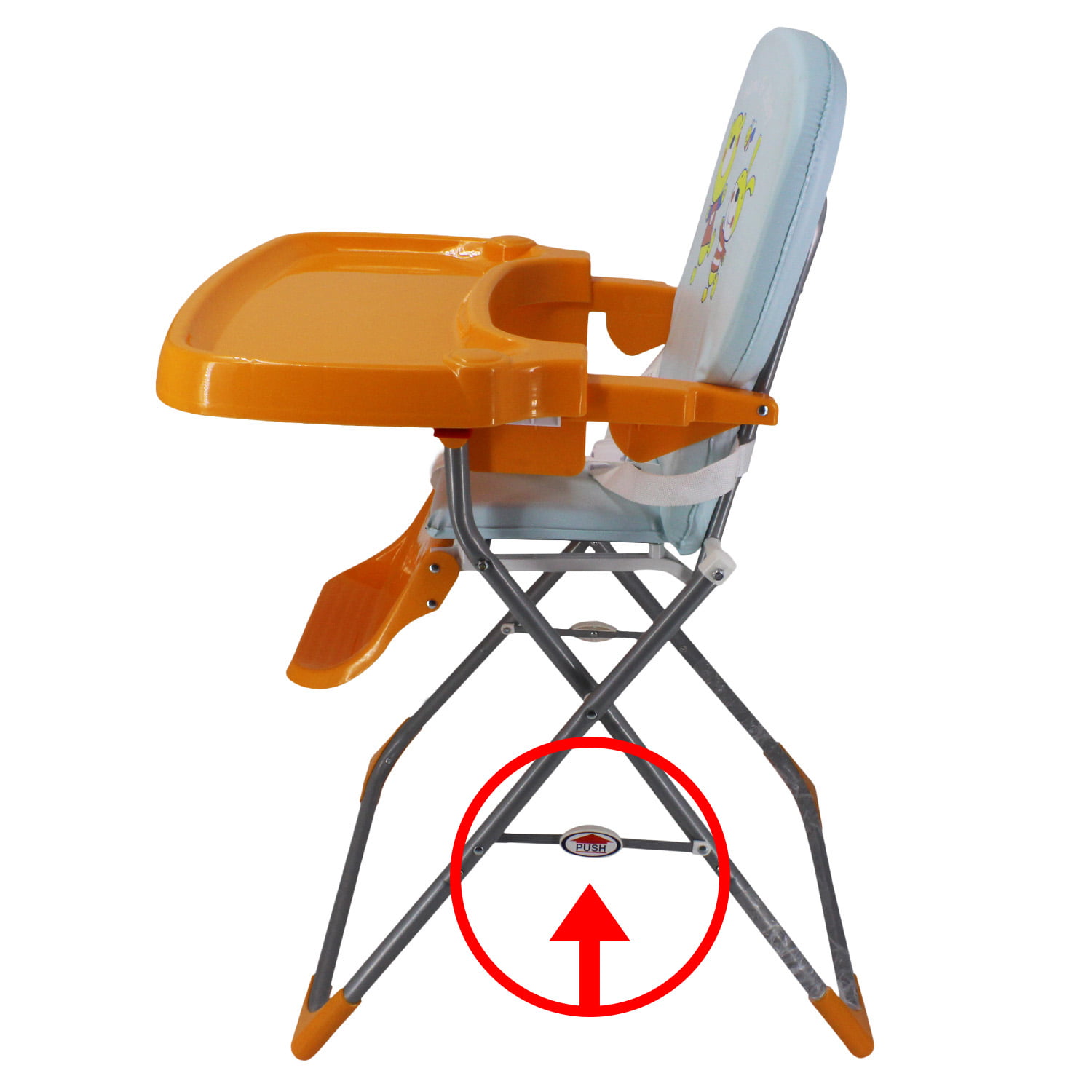 TH311N ORANGE/BLUE HIGH CHAIR TAIWAN MADE