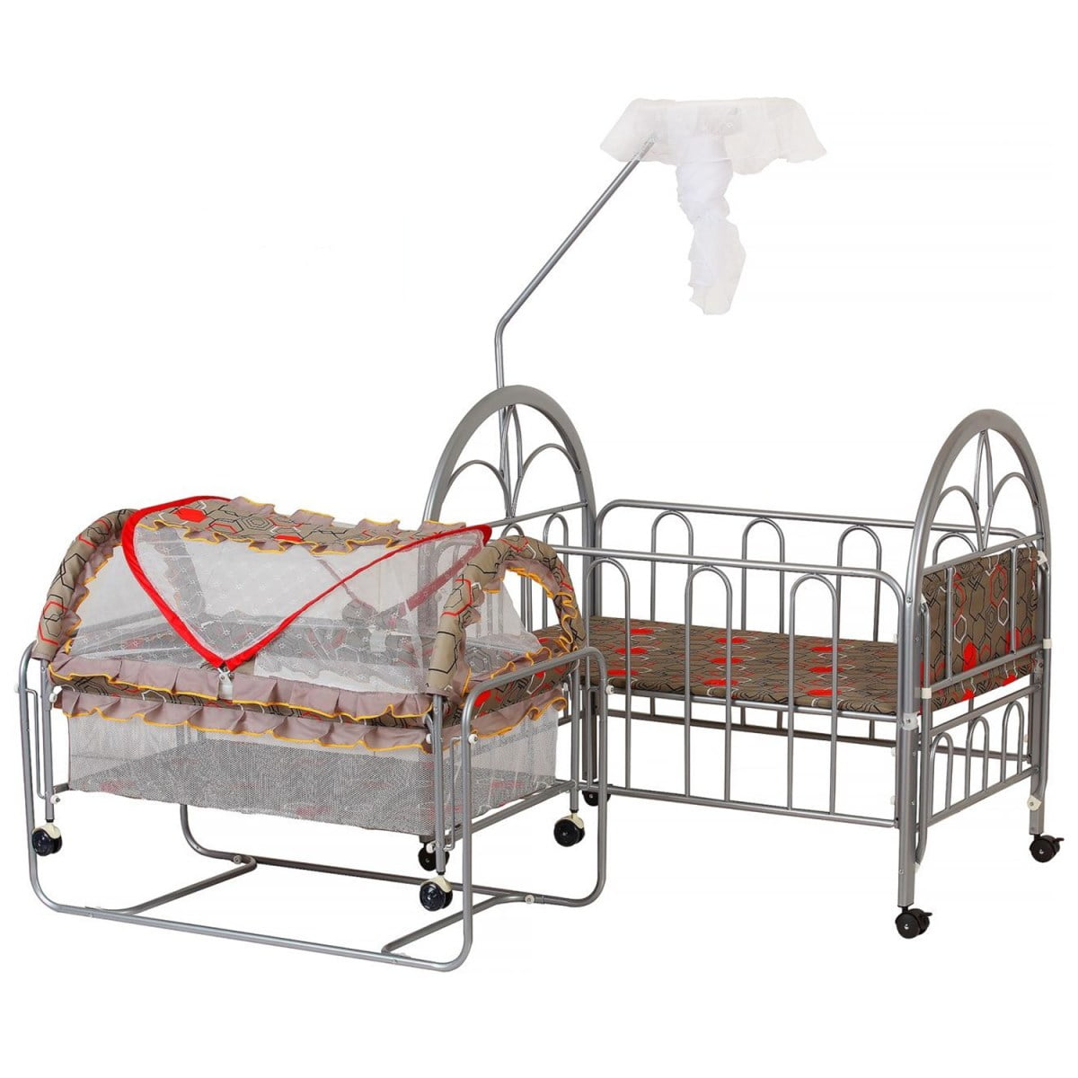 BROWN PRINTED METAL COT 239