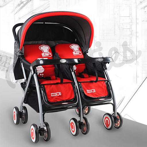 DOUBLE STROLLER Red 703A-308