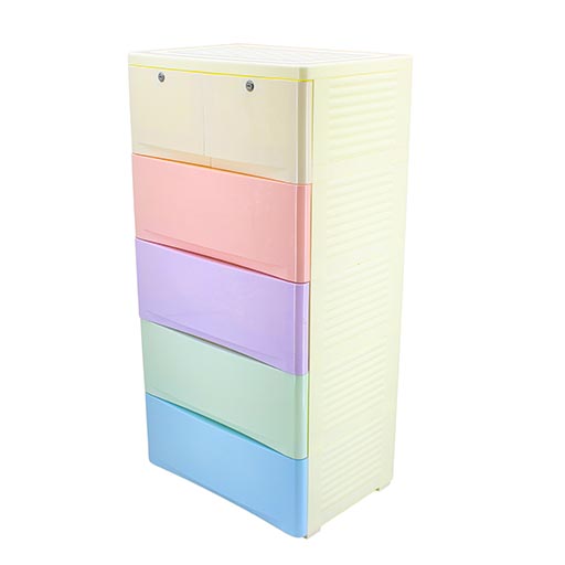 4+2 DRAWERS BLUE/WHITE PLAIN MULTI 5855