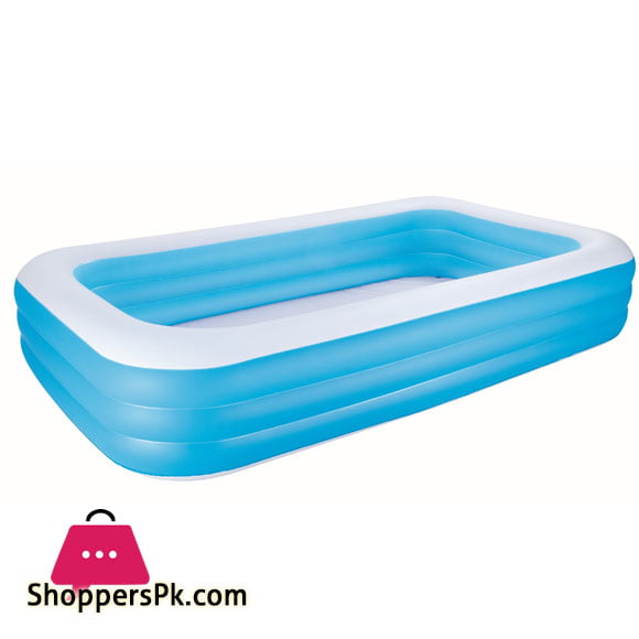 Bestway Rectangular Blue Family Pool Deluxe- 10 Feet x 6 Feet x 22 Inch - 54009