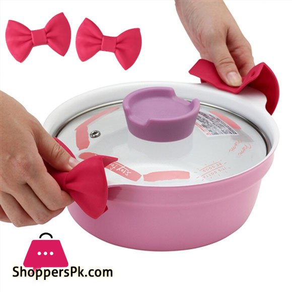 Bow-knot Cooking Kitchen Insulated Gloves Silicone Insulation Anti-scalding Cover Pot Holder Clip 1 - Pair