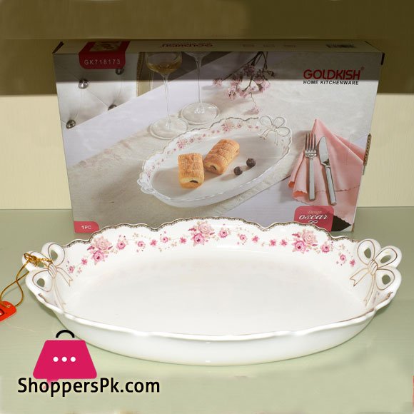Goldkish Porceline Serving Dish Deep Oval 16 - Inch