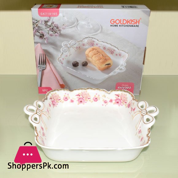 Goldkish Porceline Serving Dish Deep Square 10 - Inch