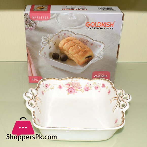 Goldkish Porceline Serving Dish Deep Square 9 - Inch