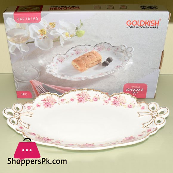 Goldkish Porceline Serving Plate Flat Oval 20 Inch