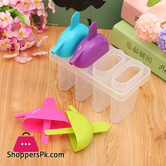 Ice Pop Candy Lolly Popsicle Kulfi Maker Mould Set of 4 Pcs