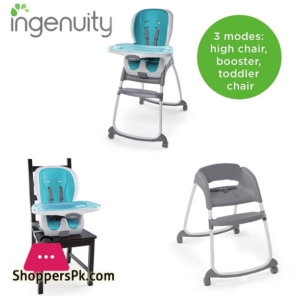 Ingenuity Smart Clean Trio 3-in-1 High Chair - Aqua
