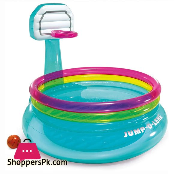 Intex Shoot N Bounce Jump O Lene Kids Basketball Hoop Inflatable Bouncer 77 x 72 x 60 Inch for Ages ( 3 to 6 ) 48265
