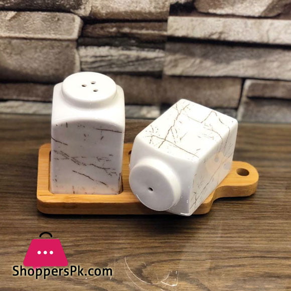 Ceramic Marble Design Salt & Pepper Shaker Set