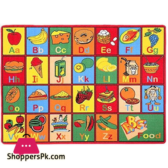 Kids Alphabet and Numbers Play Rug Kids Carpet Educational Area Rug Fun Play Mat Non-Slip Gel Back Rug Carpet 3 x 5 Feet