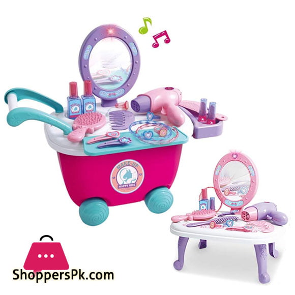 Kids Make Up Set 2-in-1 Vanity Dressing Table Play Set (36 pcs)