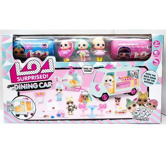 LOL Dinning Car Restaurant with Dolls and Furniture + 2-Capsules 55 Items K5630