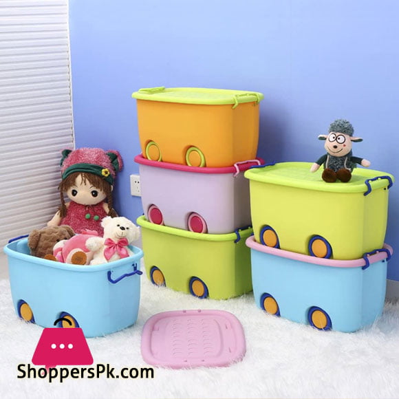 Aqua Stackable Latch Box Storage Containers Plastic Bins for Kids Baby Toys Clothes Books