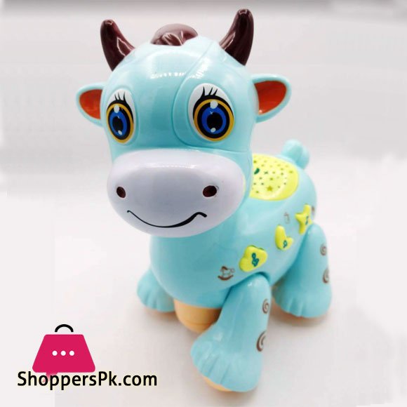 Baby Light and Sound Animal Paradise Cow Projection Walking Toy