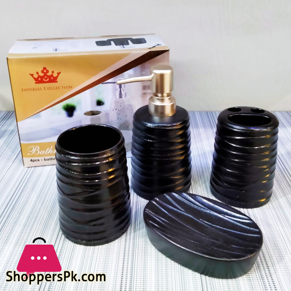 Imperial Collection Ceramic Bathroom Set 4-Pcs