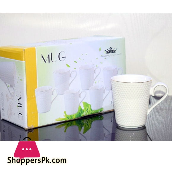 Imperial Collection Tea Cup Gold Line Embossed ( Set of 6 )