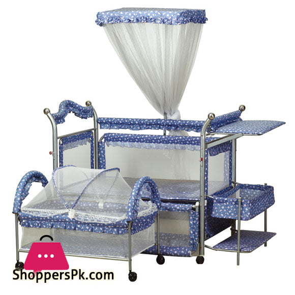 Multifunctional Crib European-Style Play Bed Childrens Bed BB Wrought Iron Bed Baby Bed Cradle Bed with Mosquito Net Storage Rack - 9322