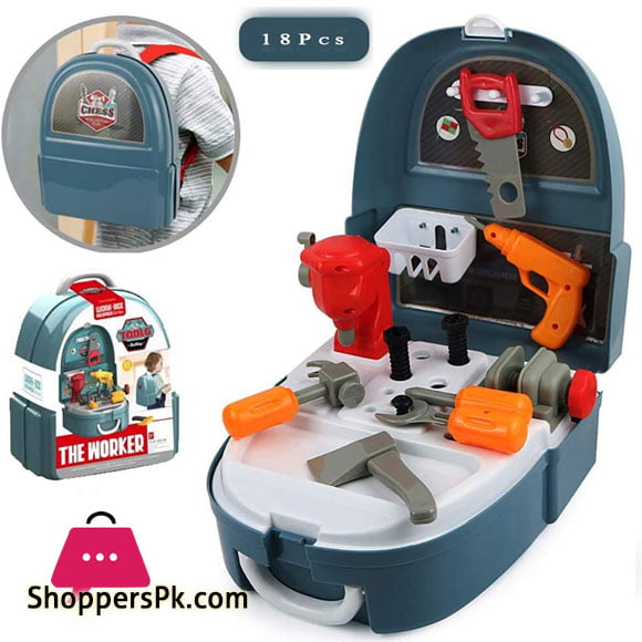 Pretend Play Kids Little Worker Tool Play Set Backpack