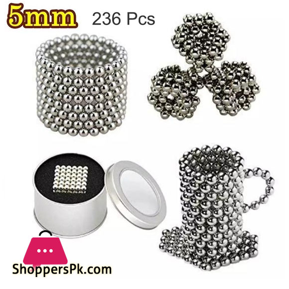 5mm 216 Pcs Colorful DIY Neo Magnet Cube fidged toy Magic Beads Balls Puzzle Magnetic Toys - Silver