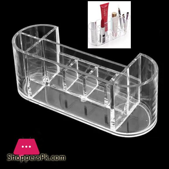 Acrylic Makeup and Lipstick Organizer Cosmetic Brush Holder 8 Slots