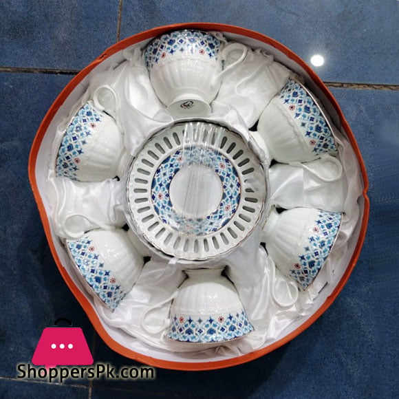 Angela Ceramic Tea Coffee Cup Saucer Set of 6 Pcs MG102