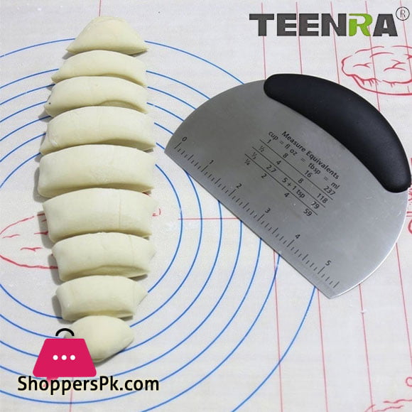 TEENRA Stainless Rolling Dough Cutter Cake Spatula Rolls Dough Scraper Dough Pastry Cutter Metal Cake Tools