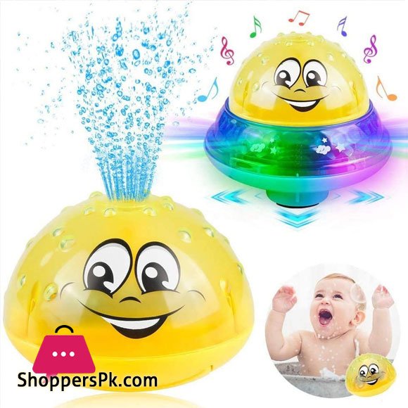 2 in 1 Childrens Automatic Electric Induction Water Spray Toy Sprinkler Baby Swimming Pool Toy with Music and Flashing