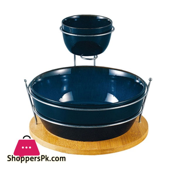 Imperial Ceramic Chip & Dip Bowl SetBlack