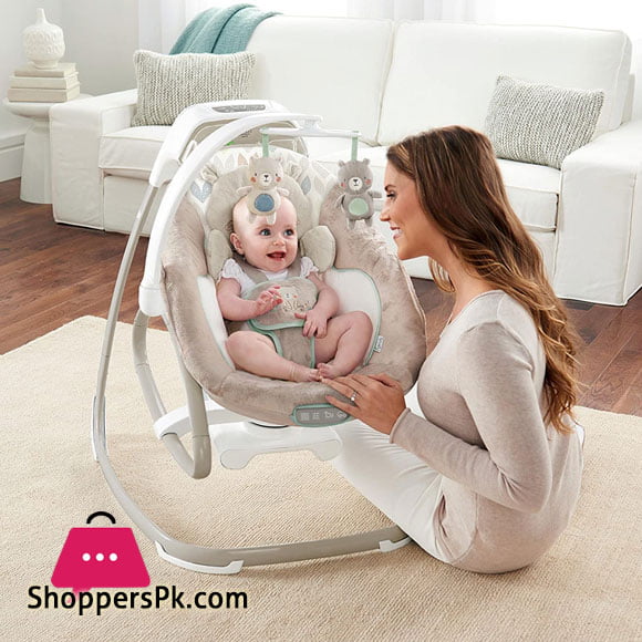 Ingenuity Smart Size Gliding Swing & Rocker, Taylor Teddy 10639