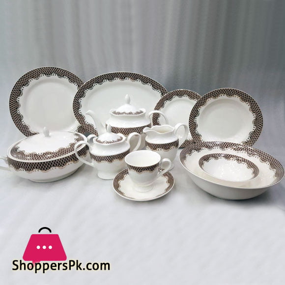 New Bone China Dinner Set - 8 Person Serving 61- Piece