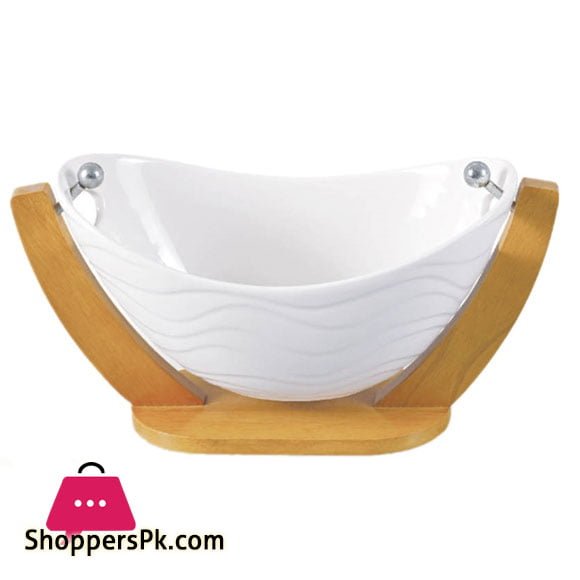 Salad Bowl with Wooden Stand