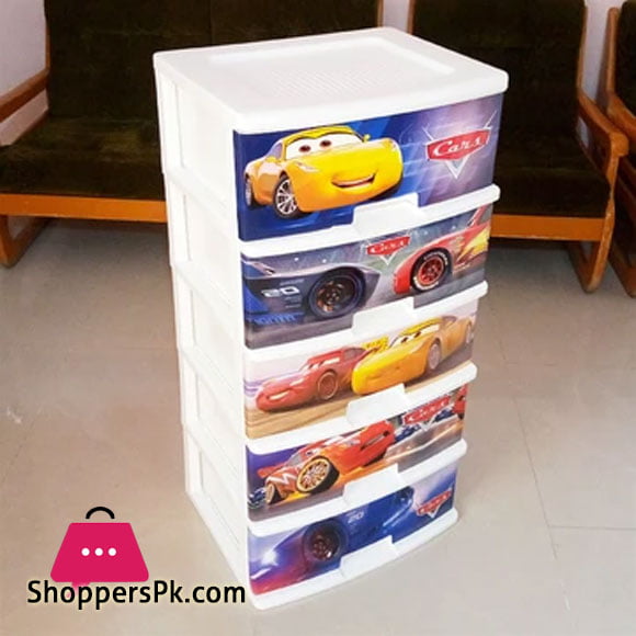 5 Layer Plastic Drawer (Cars)