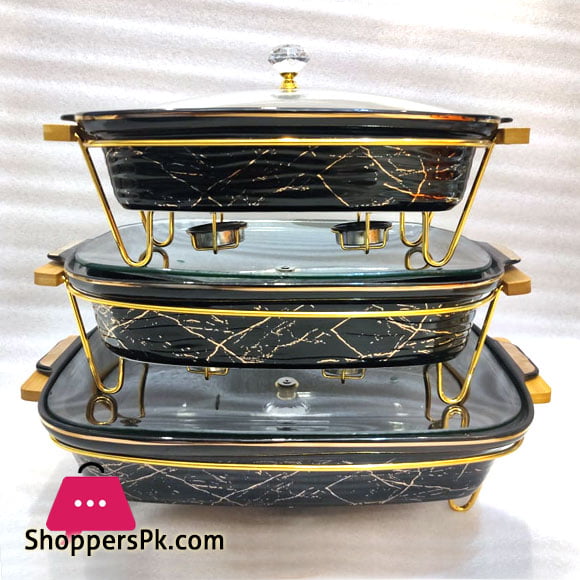 Ceramic Marble Texture Rectangular Serving Dish with Glass Lid and Gold Plated Stainless Steel Stand with Tealight Candle Holder Modern Italian Design