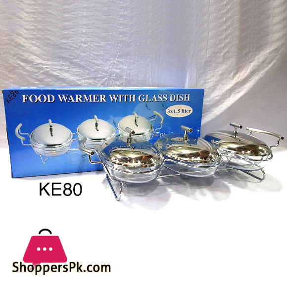 Food Warmer with Glass Dish 3 x 1.5 Liter KE80