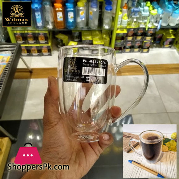 WILMAX THERMO GLASS Double Wall Cup 250 ML ONE-Piece