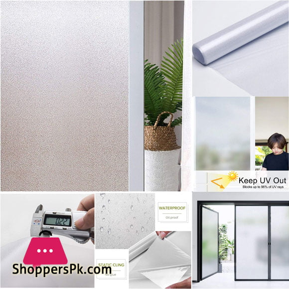 Window Film Frosted Opaque Glass Film Privacy Protection Glass Sticker Living Room Bedroom Home Decoration Size : 60 CM x 1 Meter