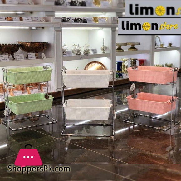 Limon 2 Layer Fruit Basket ( Size : 36 Length x 20.5 Width x 47 Height CM