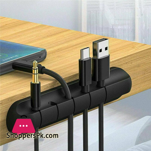 NEW Silicone USB Cable Winder Desktop Management Clip Cable Holder Organizer DIY