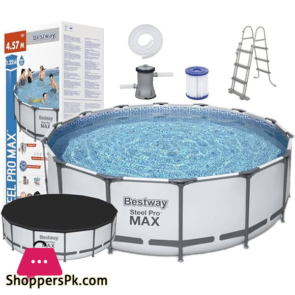 Bestway Above Ground Swimming Pool Round Steel Pro Max 15 Feet x 48 Inch -56438