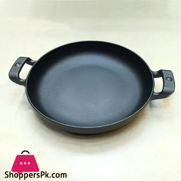 Cast Iron Dual Handle Skillet Pan BBQ Home 12 Inch