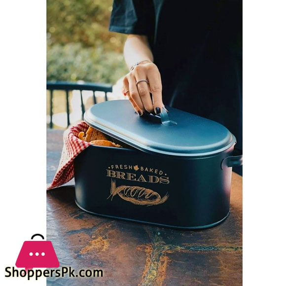 Luxury Metal Large Covered Patterned Bread Box