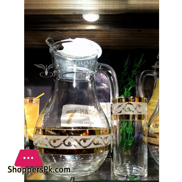Promsiz Set of 7 Water Set With Flower pattern EAV222-3934/402/S