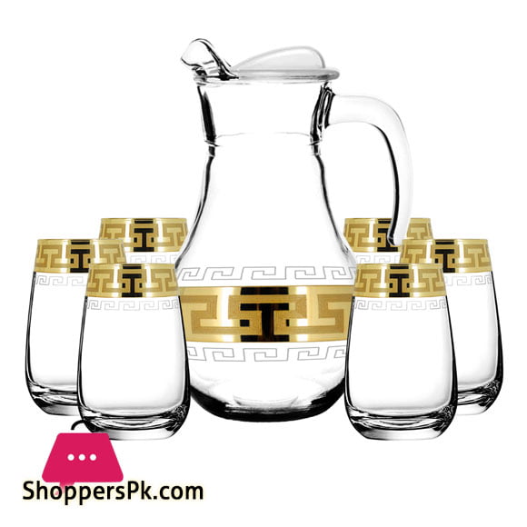 Promsiz Set of 7 Water Set With Greek pattern (EAV03-3934/2069/S)
