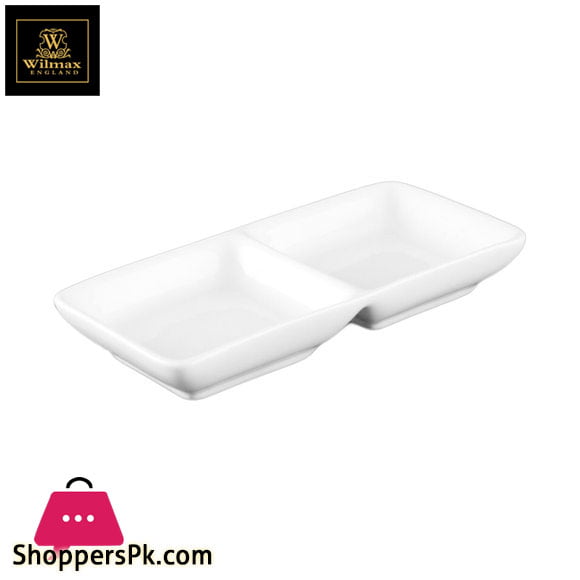 Wilmax Fine Porcelain Divided Dish 5.5 x 3 Inch WL-992415-A
