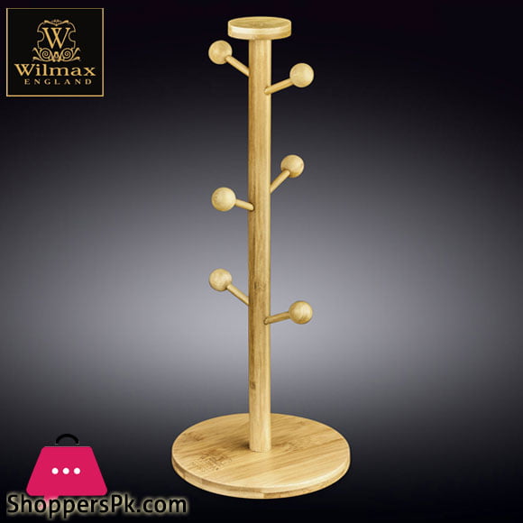 Wilmax Natural Bamboo Mug Stand 15.25 X 6 Inch WL-771016-A