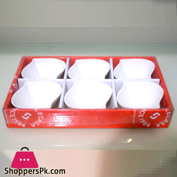 Imperial collection Ceramic Bowls Set of 6 White - S-Shape