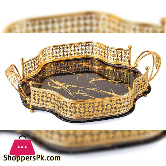 Solecasa Fringe Glass Tray 13 Inch